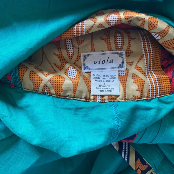 Anthropologie 100% Silk Circle Skirt Knee Length Colorful Mixed Print Size 6 - Picture 6 of 6